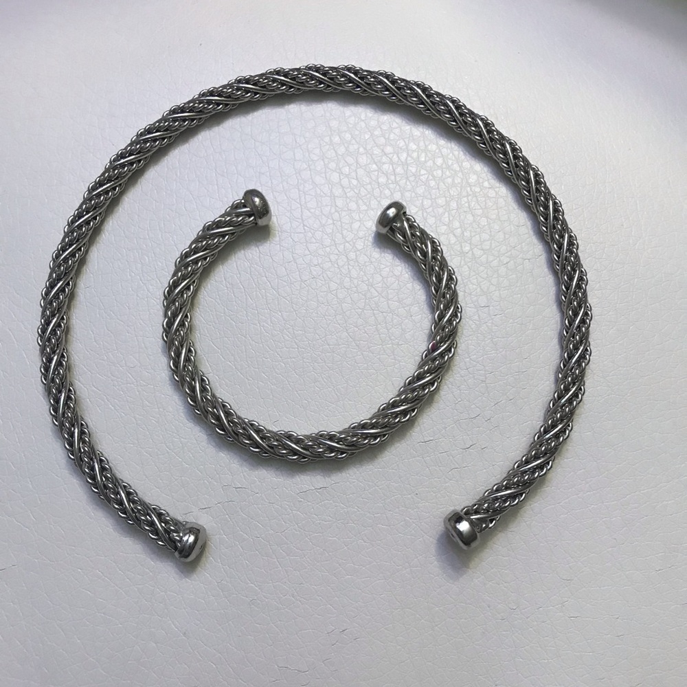 Choker and bracelet Set, Silver